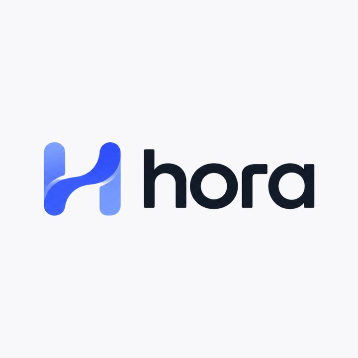 The Hora mark — an H joined by one flowing stroke